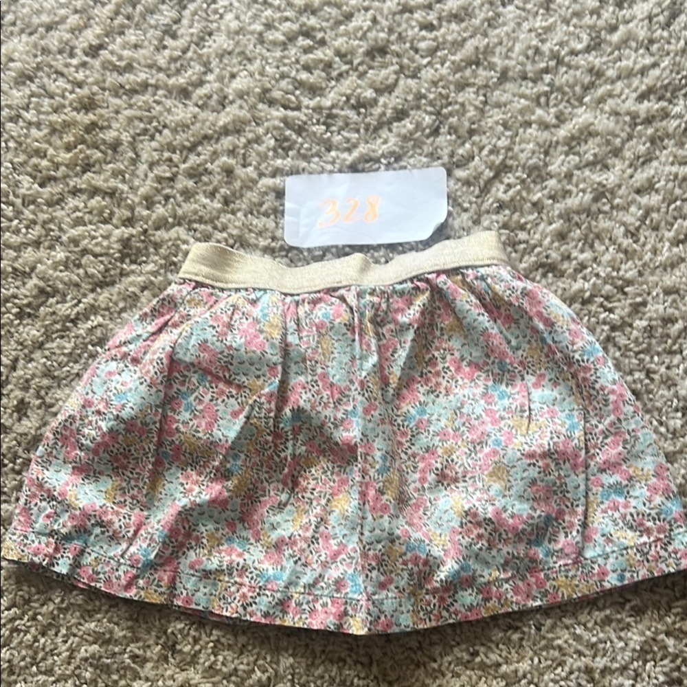 Carter's Pink and Blue Skort with Floral Design